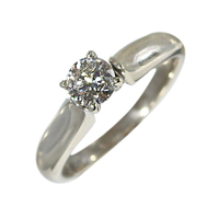 14 KT WHITE GOLD LADIES SOLITAIRE RING