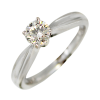 18 KT WHITE GOLD LADIES SOLITAIRE DIAMOND RING.